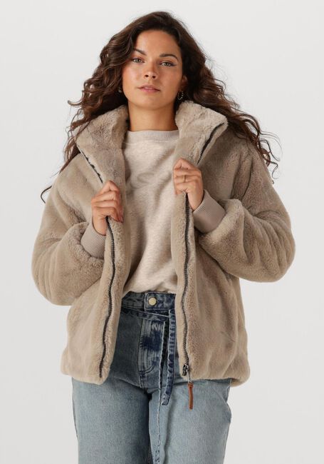 Beige MOSCOW Faux fur jas 08-08-EVELYN-3 - large