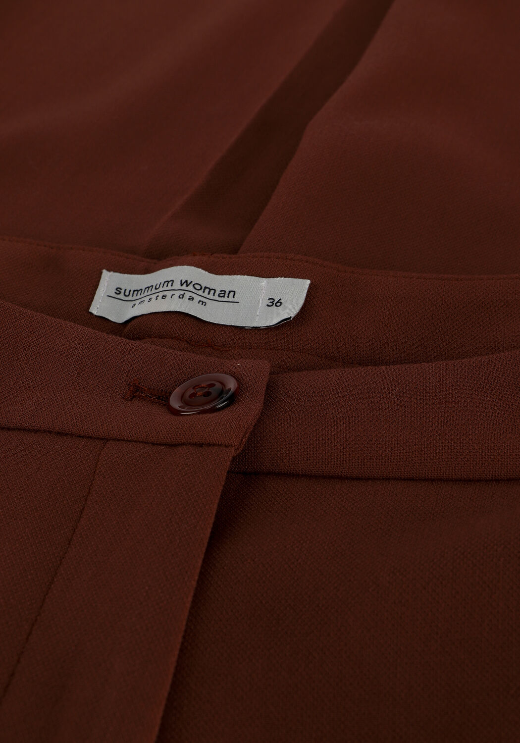 Bruine SUMMUM Wijde broek TROUSERS STRUCTURED STRETCH - large