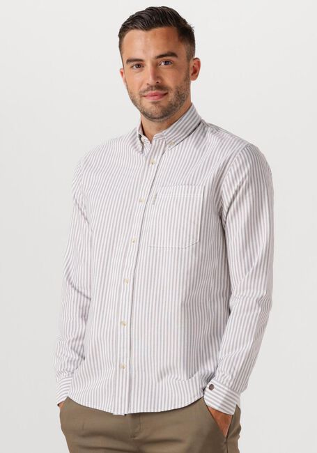Witte CAST IRON Casual overhemd NEWCAST OXFORD STRIPE - large