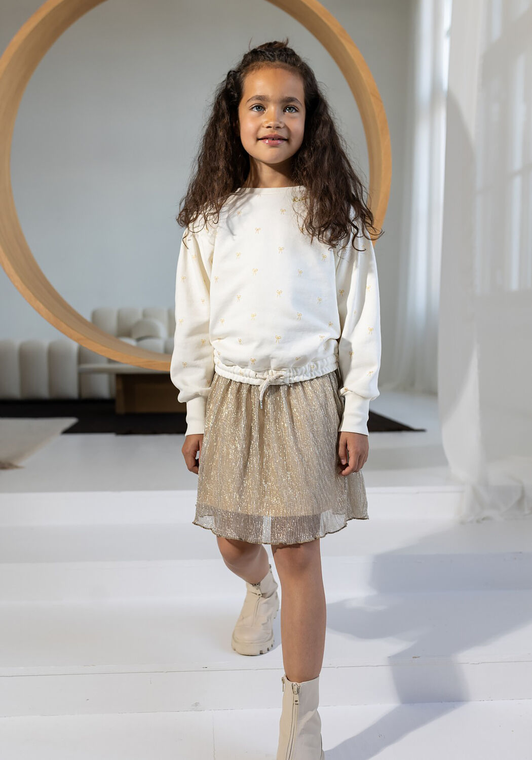Zand LIKE FLO Pliss rok METALLIC PLISSE SKIRT Omoda
