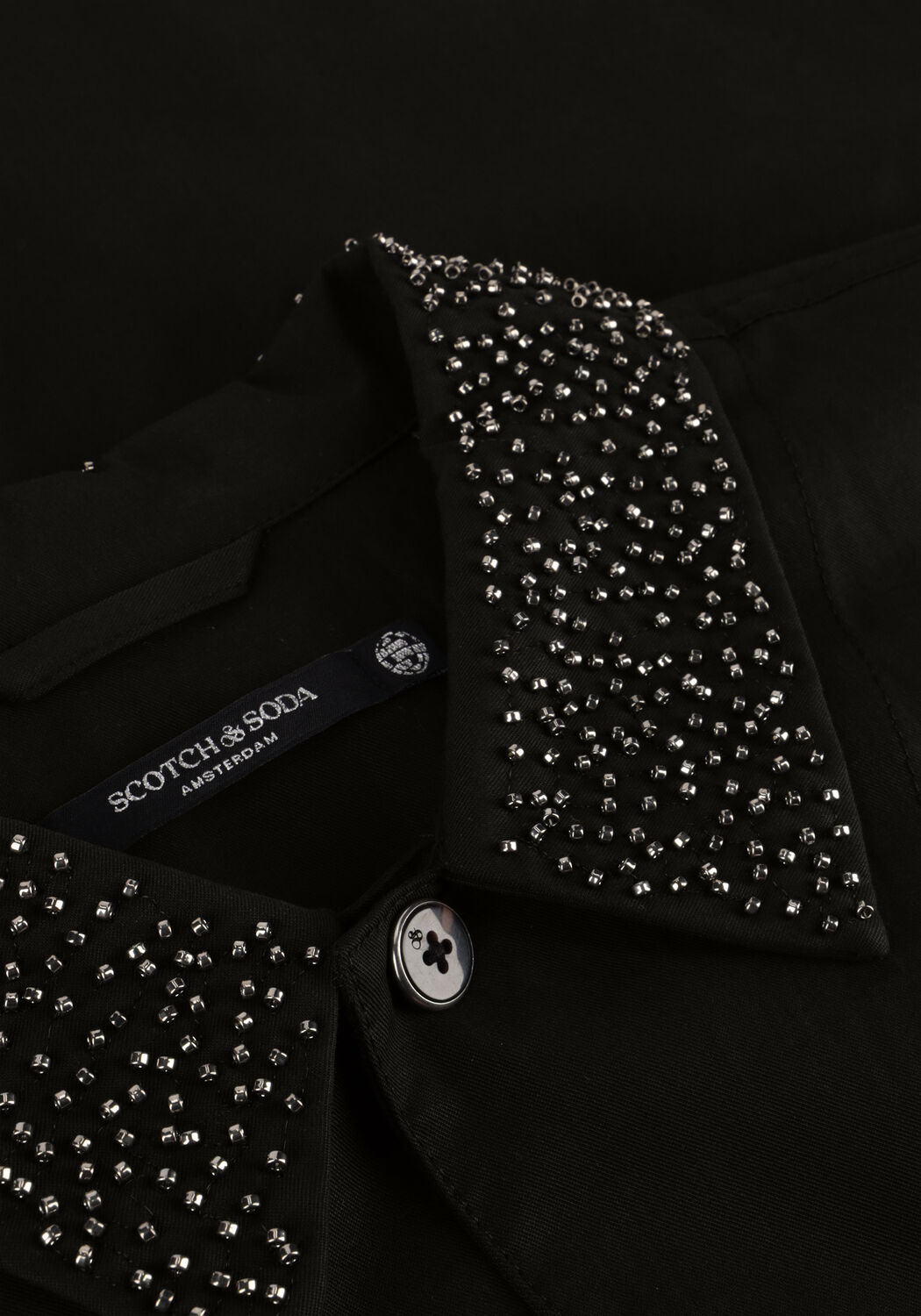 Zwarte SCOTCH & SODA Jumpsuit BEADED COLLAR JUMPSUIT - large