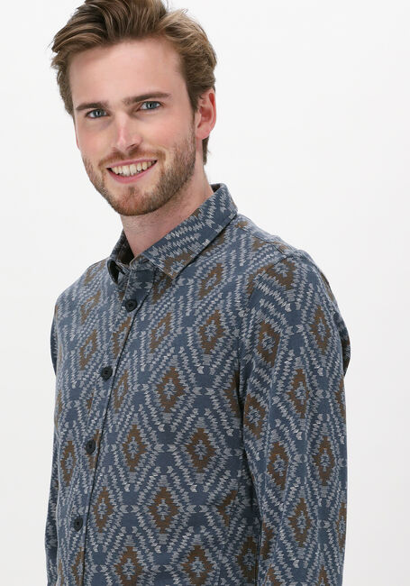 Grijze CAST IRON Casual overhemd LONG SLEEVE SHIRT PRINT ON LIG - large