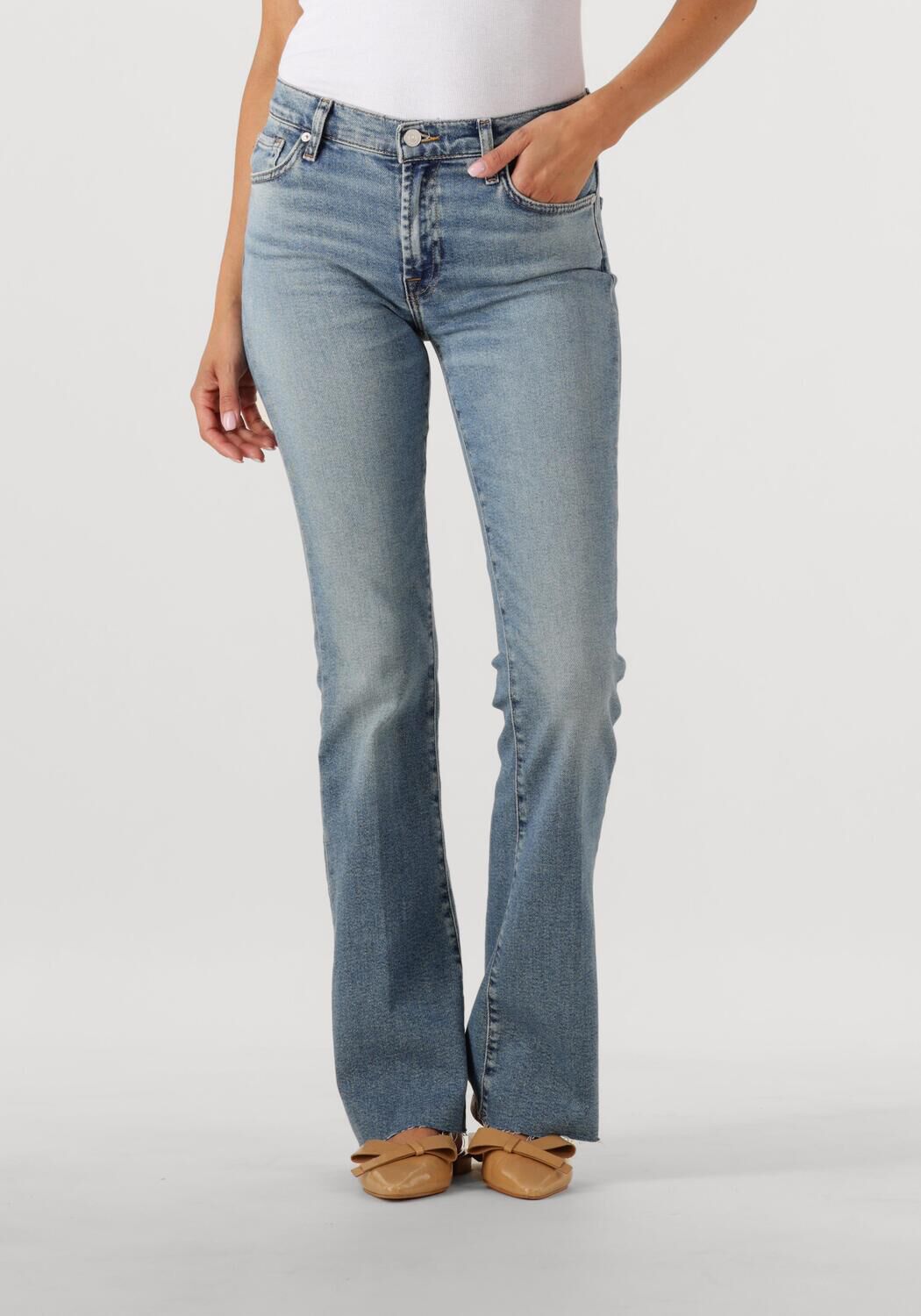 7 FOR ALL MANKIND Dames Jeans Bootcut Tailorless Fancy With Raw Cut Blauw