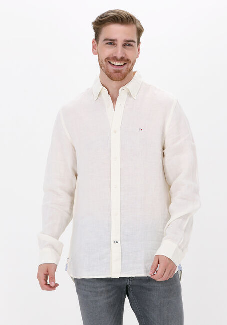Witte TOMMY HILFIGER Casual overhemd PIGMENT DYED LINEN RF SHIRT - large