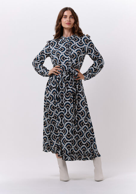 Blauwe DEA KUDIBAL Maxi jurk ADINA (V) - DRESS WITH RUFFLE DETAILS - large