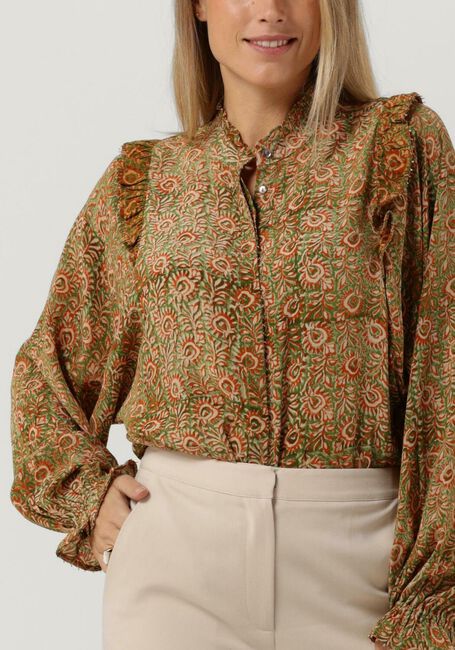 Donkergroene SISSEL EDELBO Blouses JUANA SILK SHIRT - large