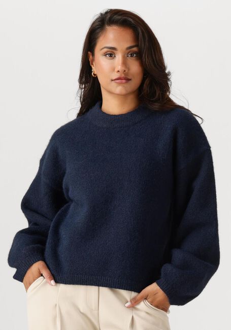 Donkerblauwe ANOTHER LABEL Trui DYLOU KNITTED PULL L/S - large