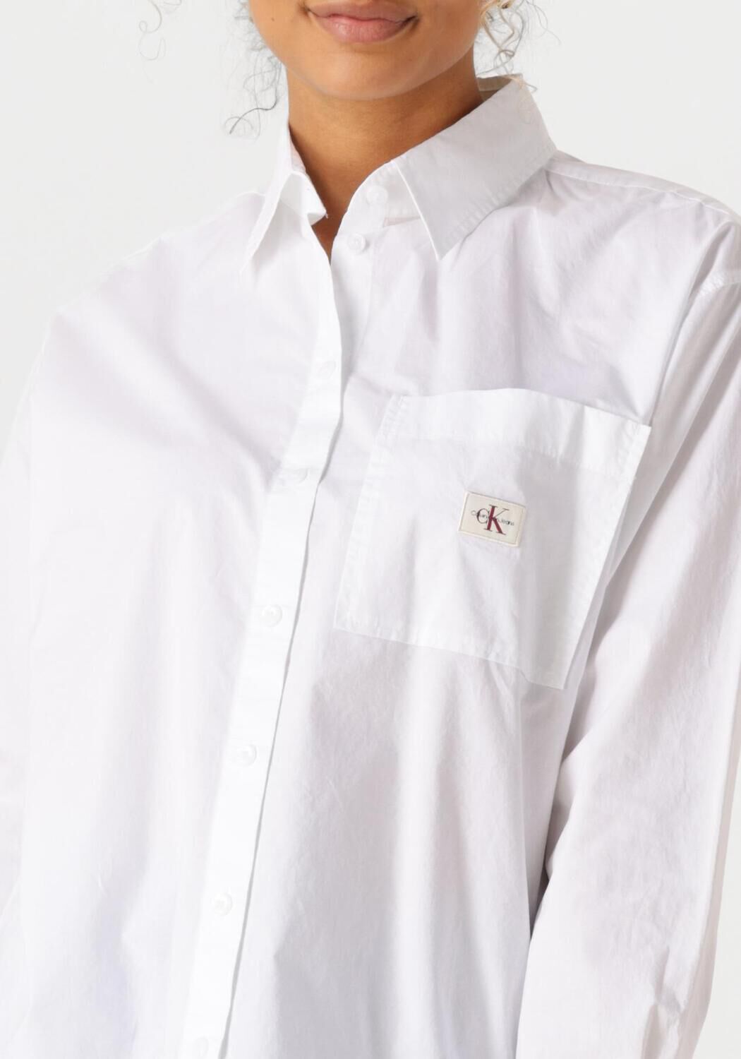 CALVIN KLEIN Dames Blouses Woven Label Relaxed Shirt Wit