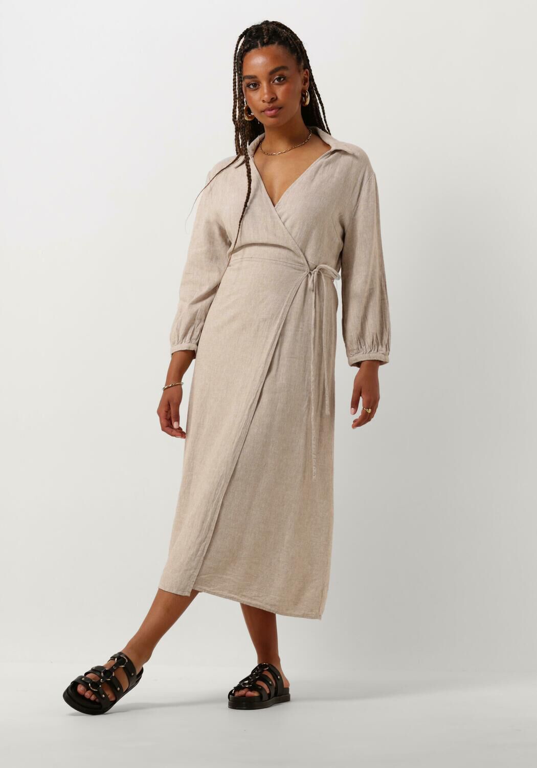 MSCH COPENHAGEN Dames Jurken Mschjovene Ginia 3 4 Wrap Dress Zand