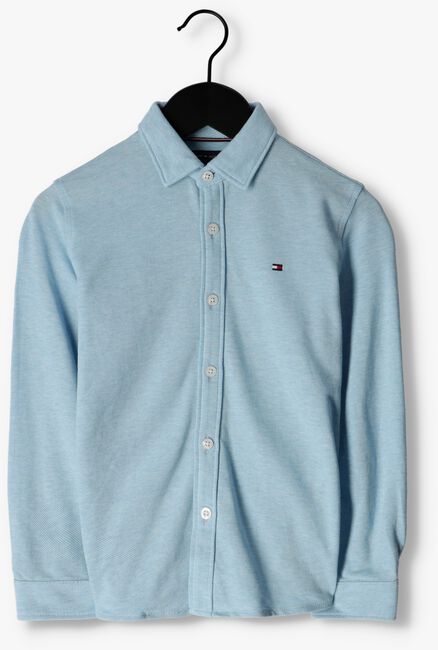 Lichtblauwe TOMMY HILFIGER Klassiek overhemd STRETCH PIQUE SHIRT L/S - large