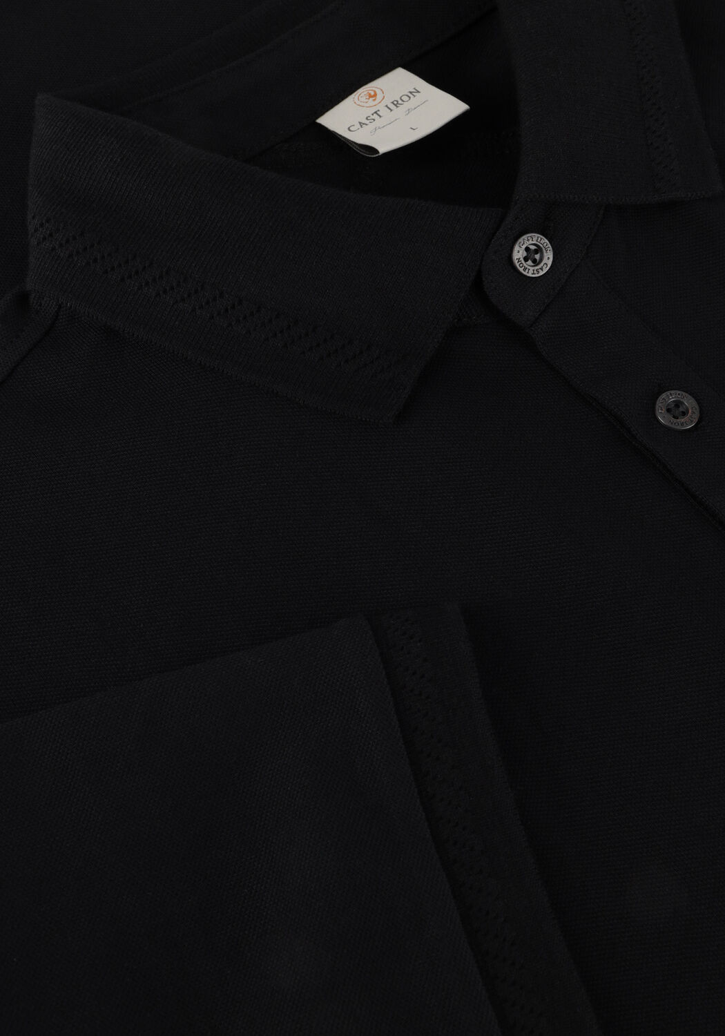 Zwarte CAST IRON Polo SHORT SLEEVE POLO FINE PIQUE ESSENTIAL - large