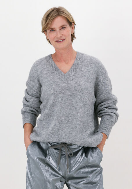 Grijze SUMMUM Trui V-NECK SWEATER SOFT WOOL - large
