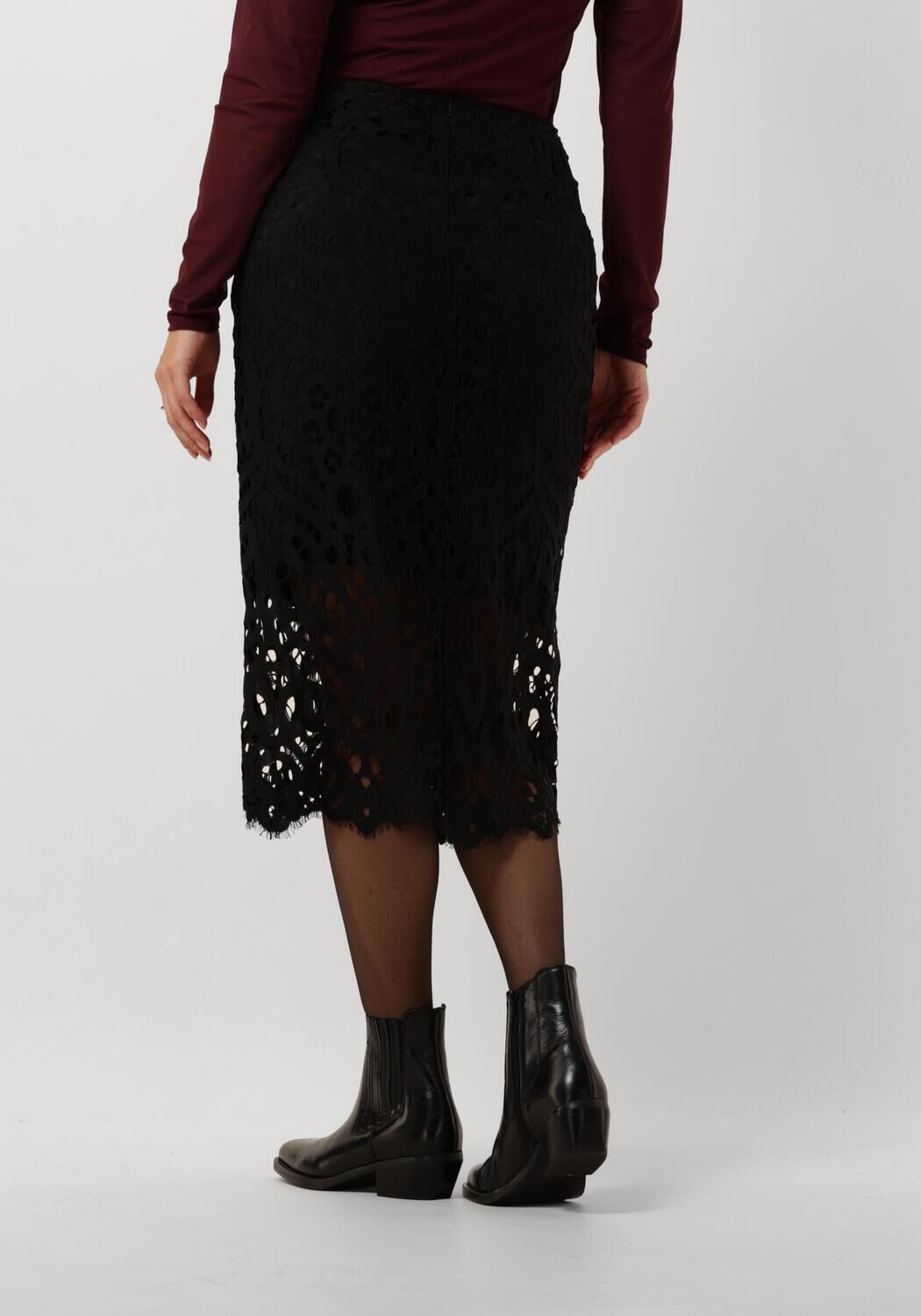 VANILIA Dames Rokken Lace Pencil Skirt Zwart