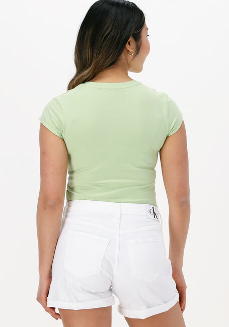 Groene CALVIN KLEIN T-shirt STACKED LOGO TIGHT TEE - large