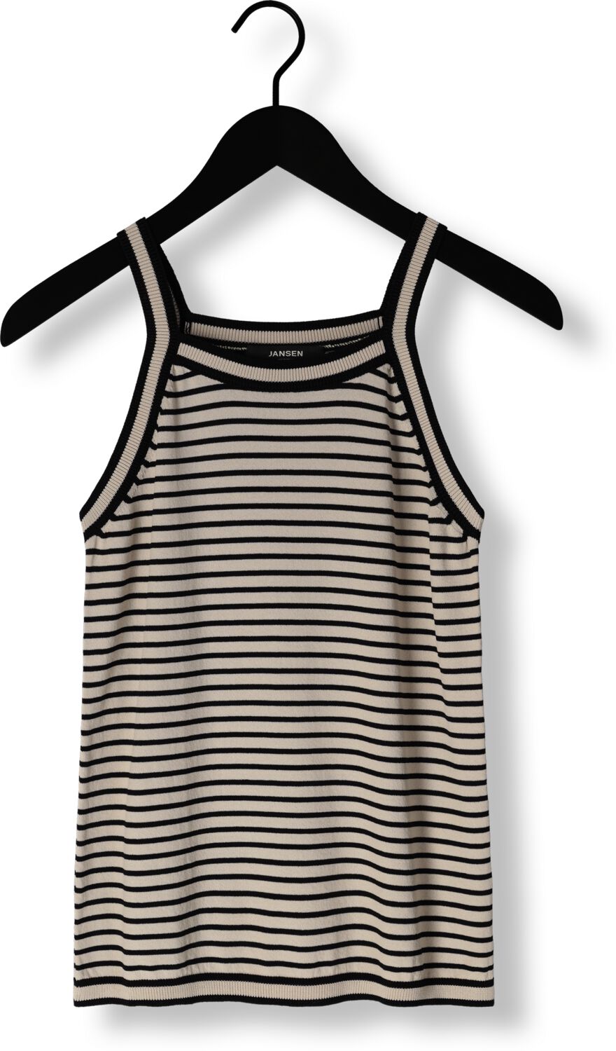 JANSEN AMSTERDAM Dames Tops & T-shirts K347 Singlet With Stripes Zwart