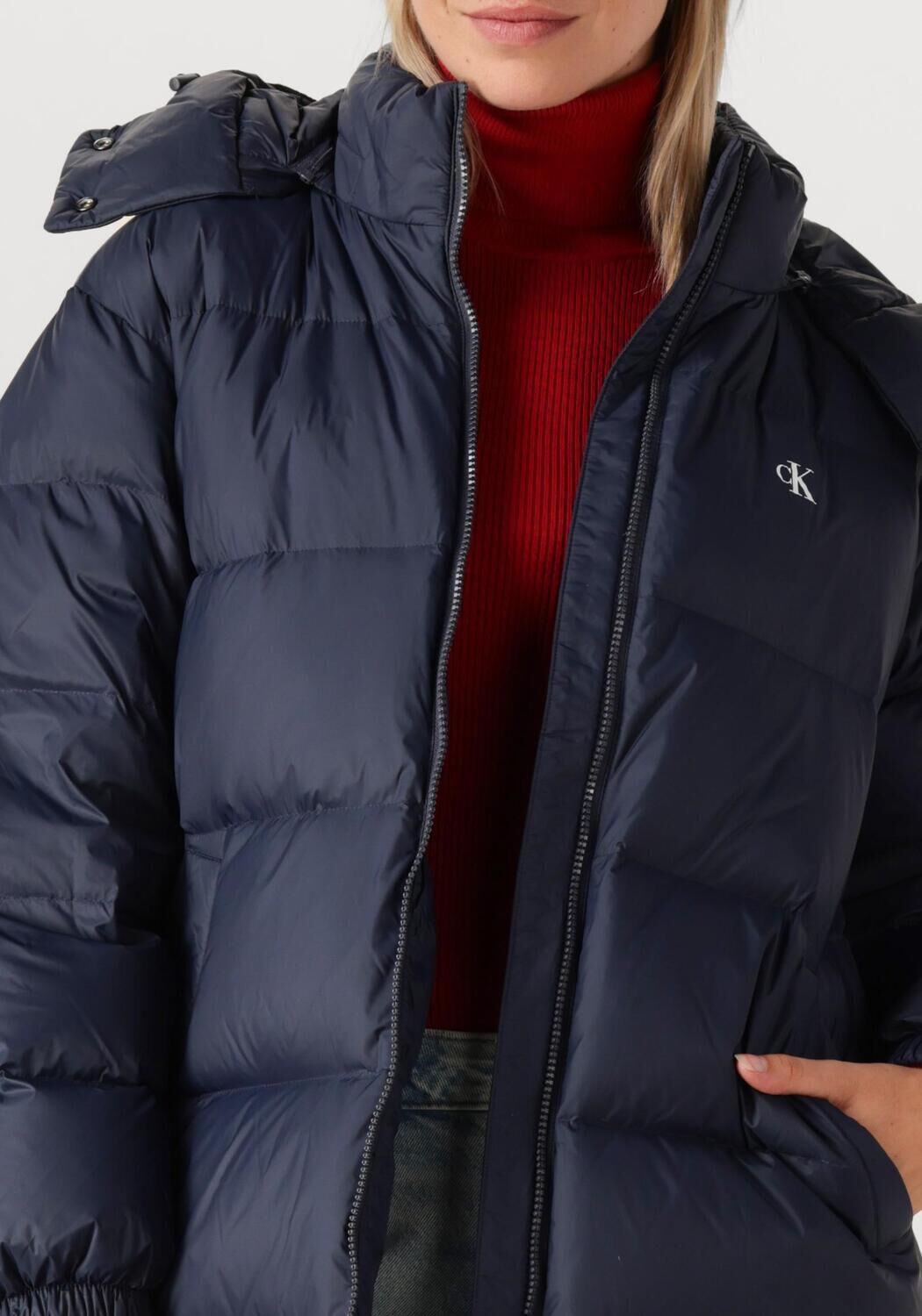 CALVIN KLEIN Dames Jassen Essential Midweight Long Puffer Blauw