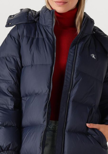 Blauwe CALVIN KLEIN Gewatteerde jas ESSENTIAL MIDWEIGHT LONG PUFFER - large