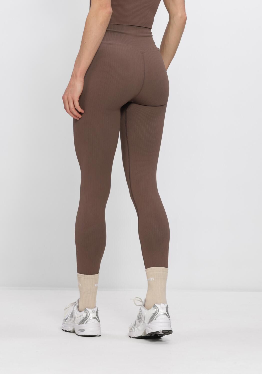 Bruine AIM'N Sportleggings RIBBED SEAMLESS TIGHTS - large
