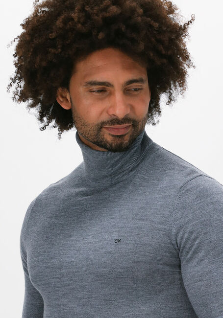 Grijze CALVIN KLEIN Coltrui SUPERIOR WOOL TURTLE NK SWEATE - large