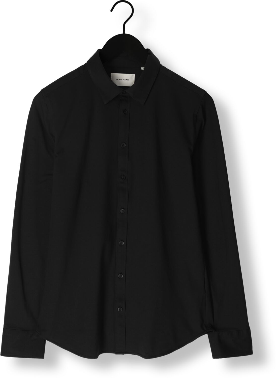PURE PATH Heren Overhemden Jersey Basis Shirt Zwart