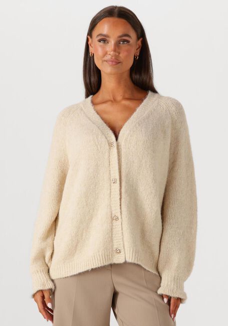 Ecru SUMMUM Vest CARDIGAN COZY MELANGE LUREX KNIT - large