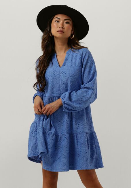 Lichtblauwe OBJECT Mini jurk OBJFEODORA GIA L/S DRESS - large