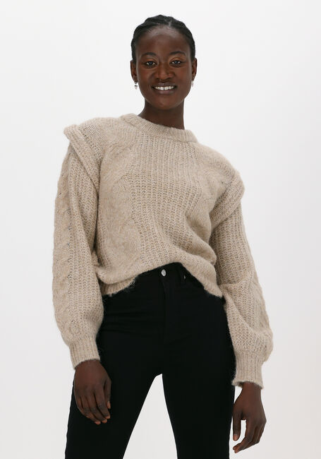 Taupe OBJECT Trui PEACHES KNIT PULLOVER - large