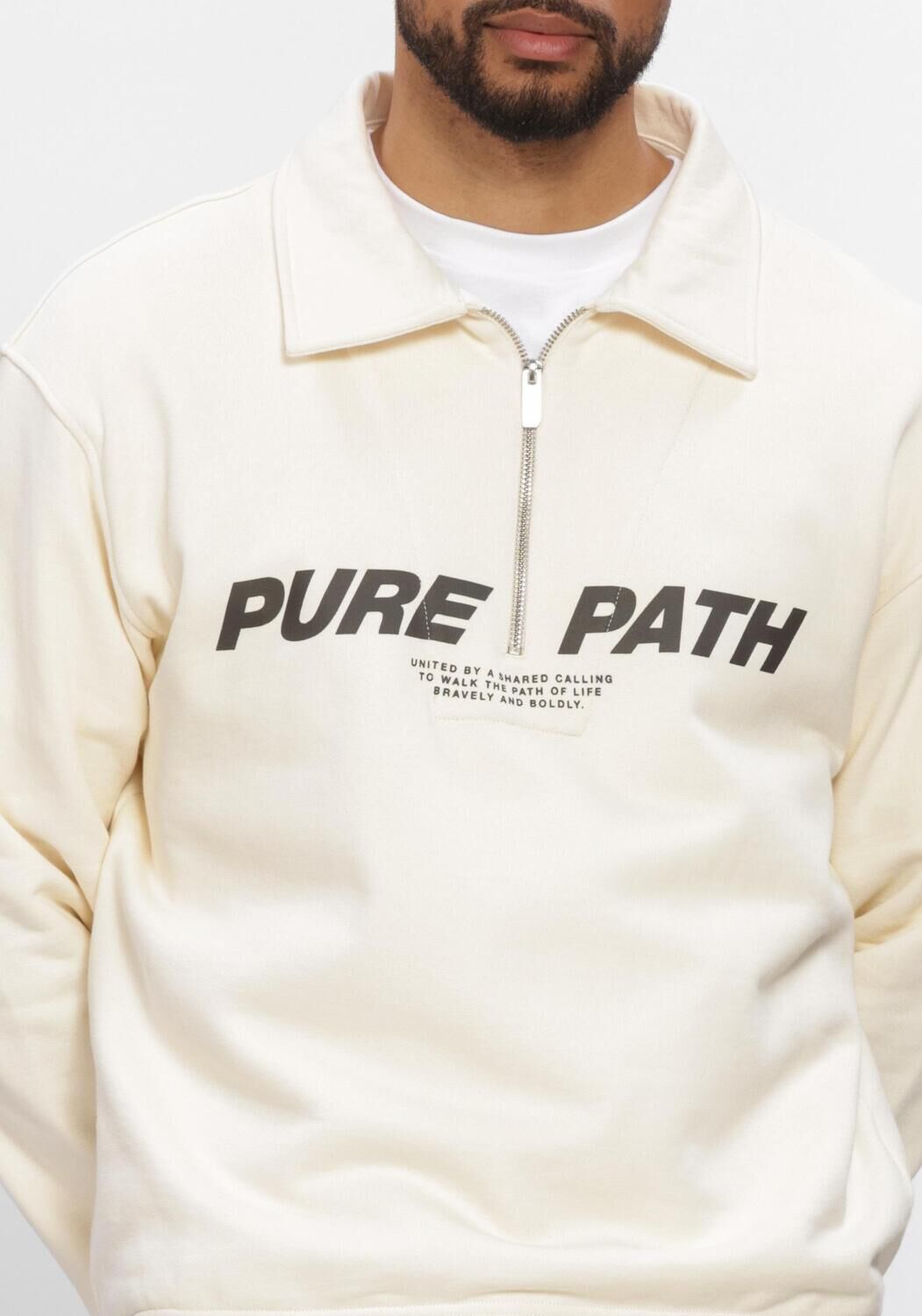 Creme PURE PATH Polo POLO HALF ZIP - large