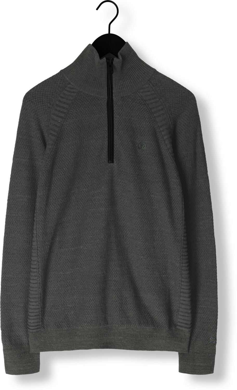 CAST IRON Heren Truien & Vesten Half Zip Collar Cotton Heather Plated Blend Groen