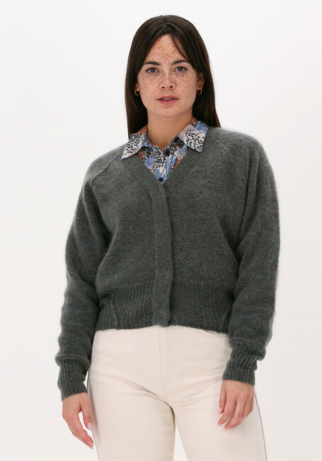 Grijze SECOND FEMALE Vest BROOK KNIT REVERSE BOXY CARDIG - large