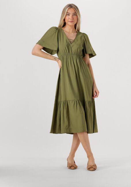 Groene OBJECT Midi jurk OBJCELINE 2/4 LO DRESS 138 - large