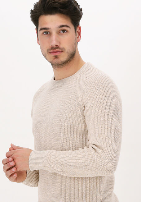 Gebroken wit SELECTED HOMME Trui SLHIRVEN LS KNIT CREW W NOOS - large