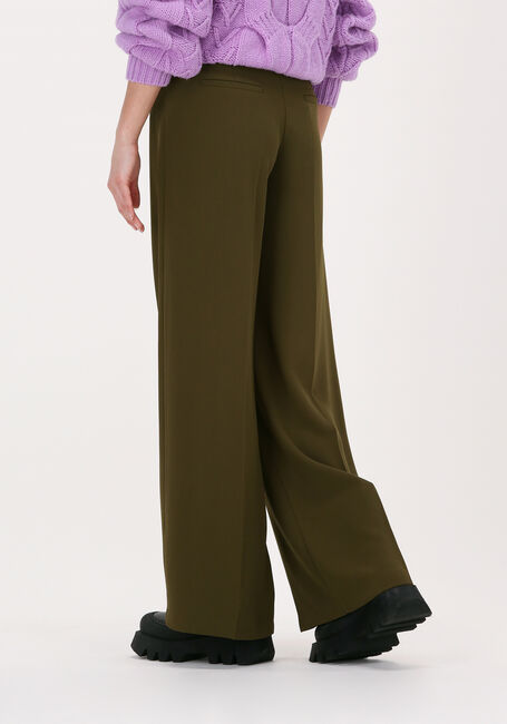 Groene NOTES DU NORD Wijde broek OLIANA PANTS DARK OLIVE - large