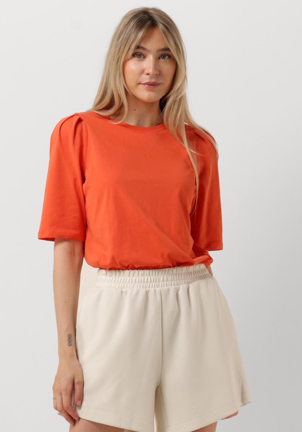 MSCH COPENHAGEN Dames Tops & T-shirts Mschbegitta Organic Puff Tee Rood