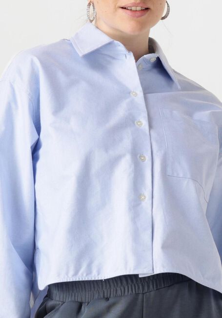 Lichtblauwe SECOND FEMALE Blouses BAULO CROPPED SHIRT - large