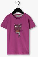 Paarse MOODSTREET T-shirt T-SHIRT WITH CHEST PRINT - medium