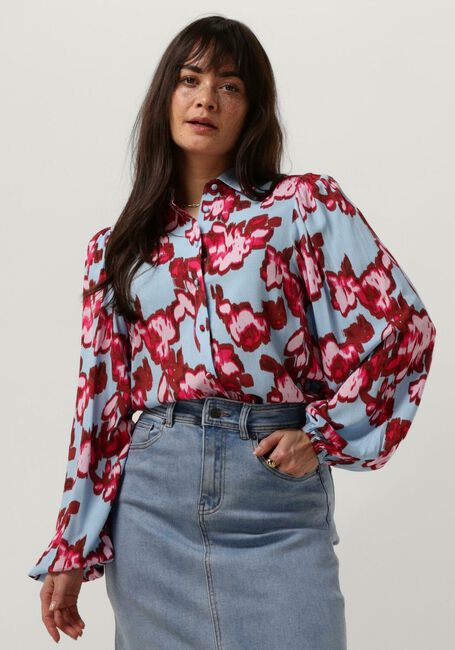 Lichtblauwe Y.A.S. Blouses YASPRISMU LS SHIRT - large