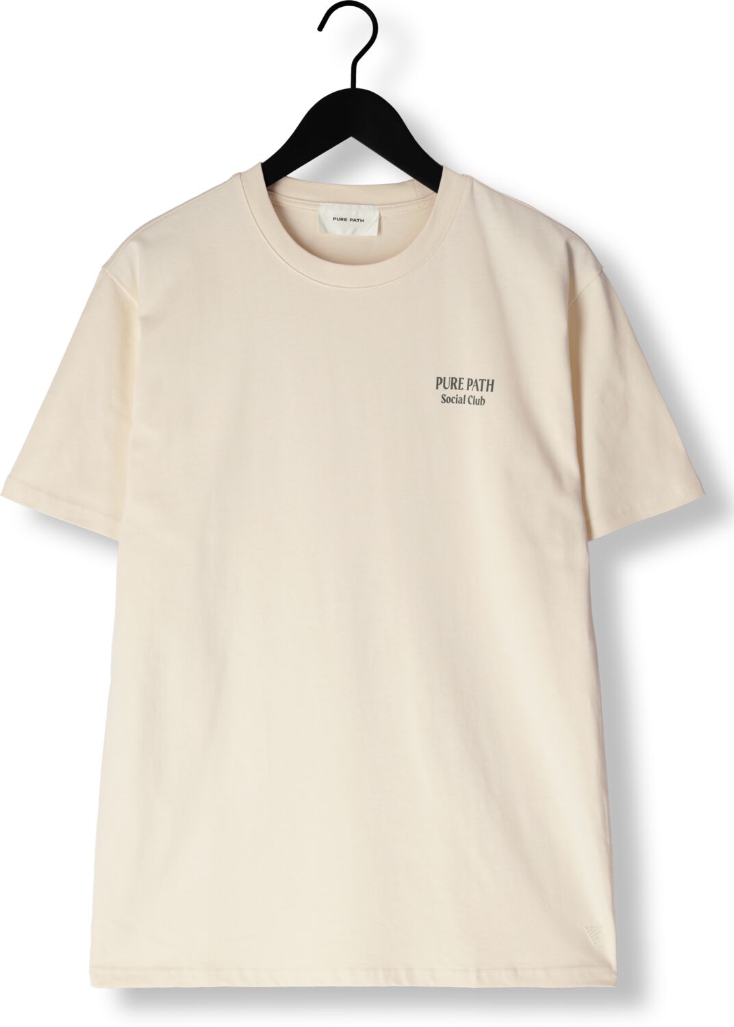 PURE PATH Heren Polo's & T-shirts Regular Fit Crewneck Ss T-shirts Gebroken Wit