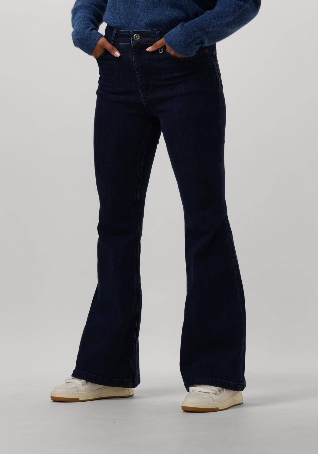 MOS MOSH Hoge taille 70's stijl jeans met hartdetail Blue Dames