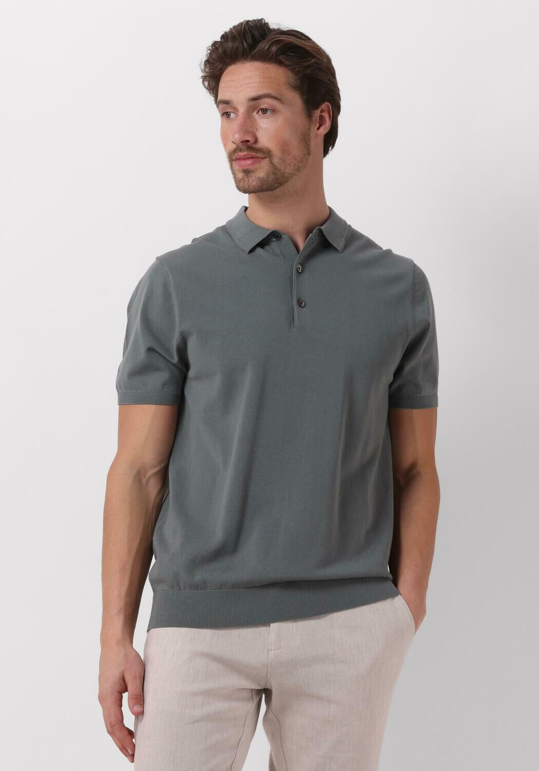 PROFUOMO Heren Polo's & T-shirts Polo Short Sleeve Groen