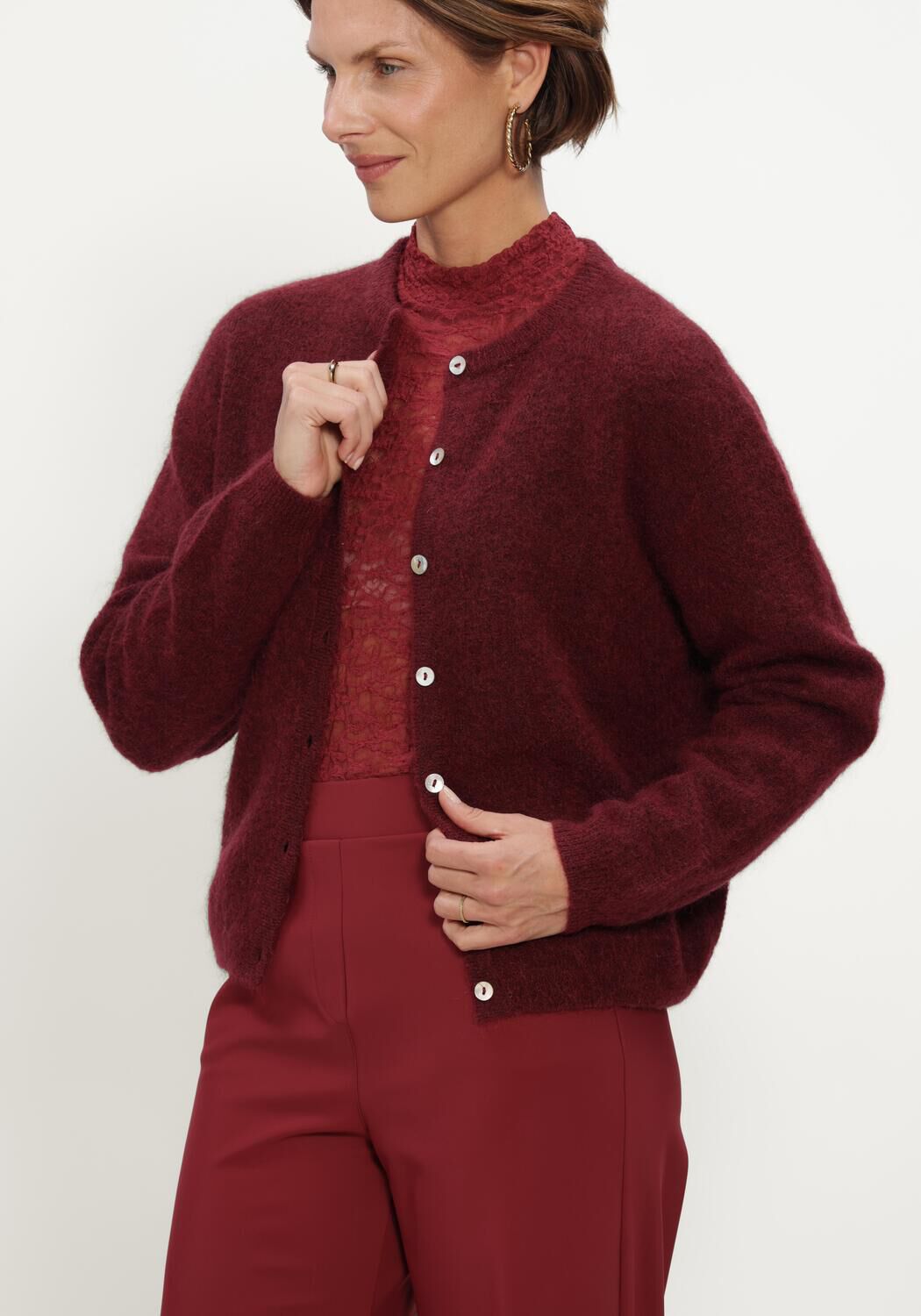 Bordeaux STUDIO ANNELOES Vest Bibi cardigan - large