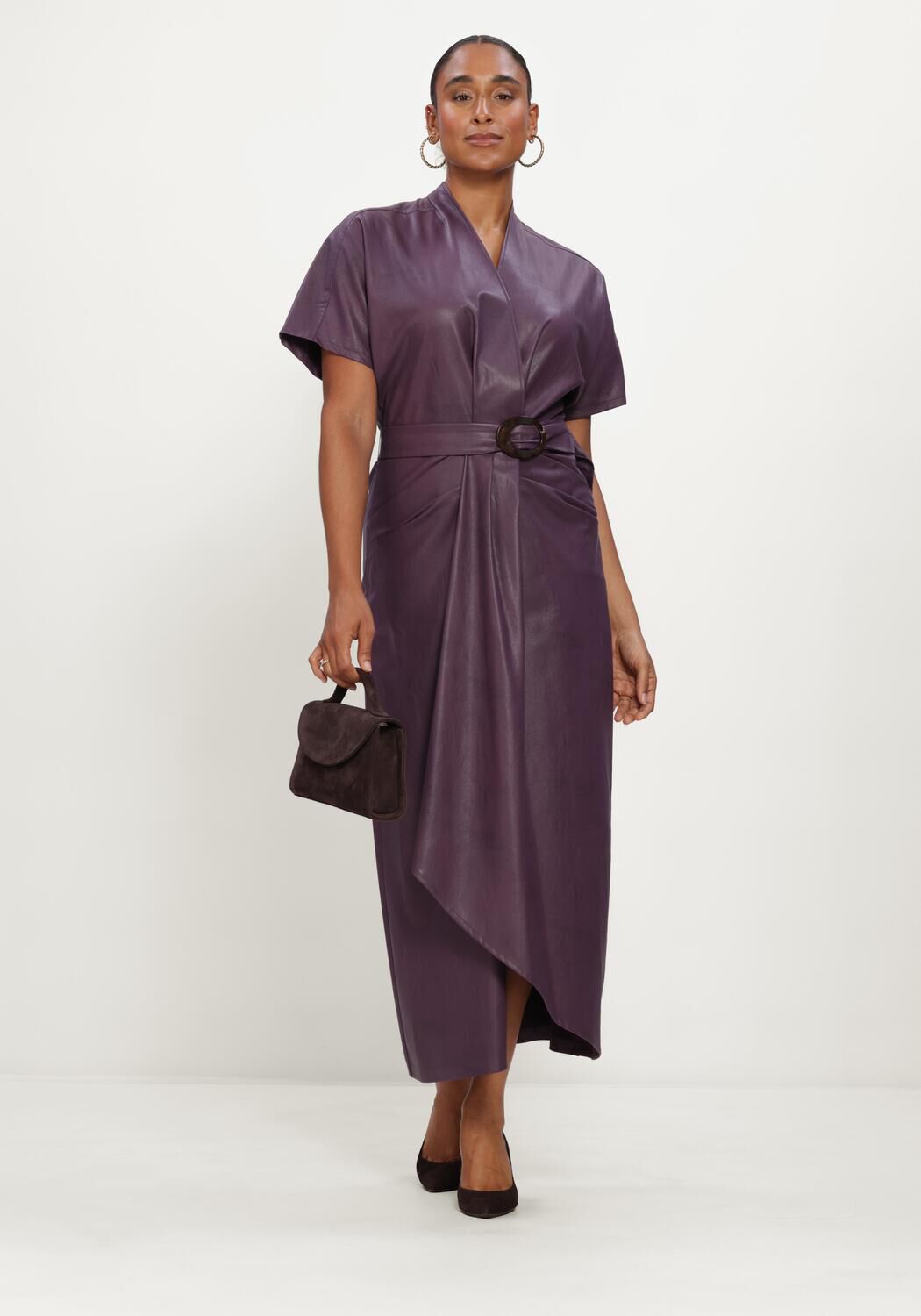 Paarse CAROLINE BISS Midi jurk 4109 - large
