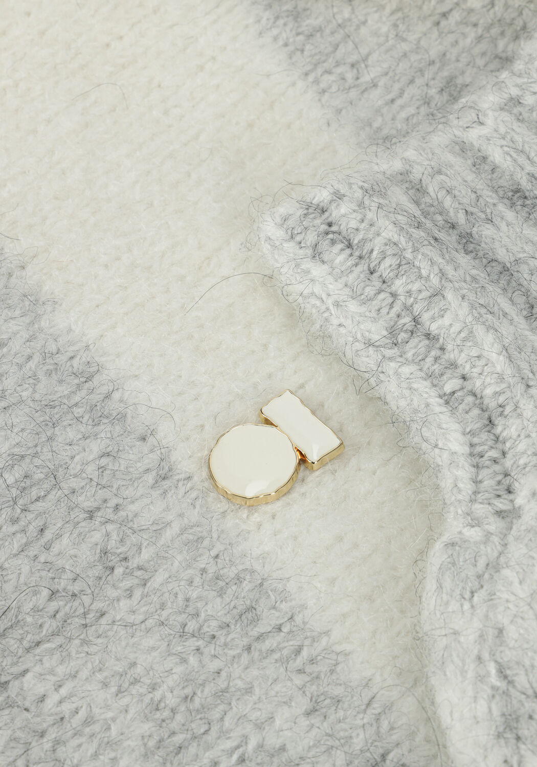 Ecru 10DAYS Trui STRIPED POLO SWEATER KNIT - large