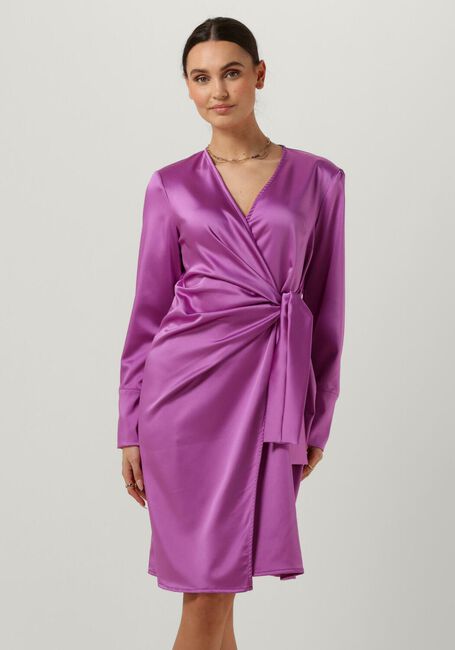 Paarse NOTRE-V Mini jurk NV-BIJOU WRAP DRESS - large
