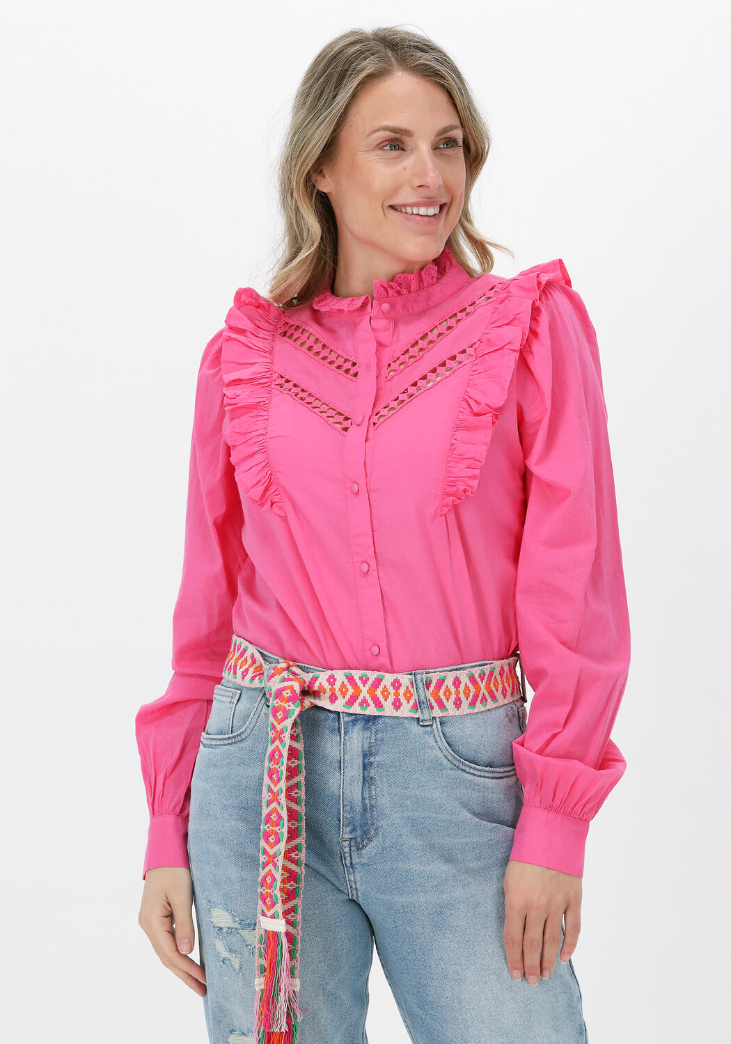 Caliban Ruche blouse roze zakelijke stijl Mode Blouses Ruche blouses 