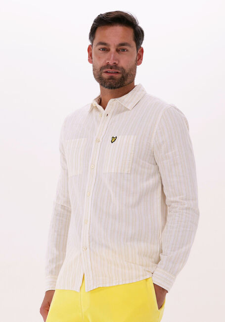 Gebroken wit LYLE & SCOTT Casual overhemd PINSTRIPE SHIRT - large