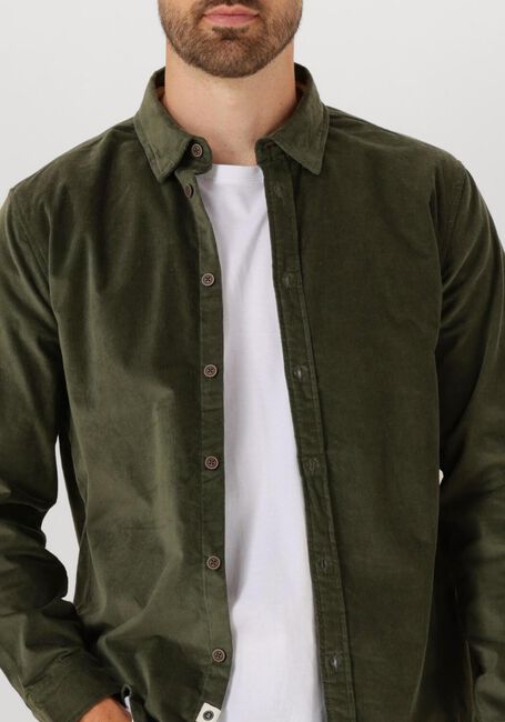 Groene ANERKJENDT Overhemd AKLEIF SOLID CORD SHIRT - large