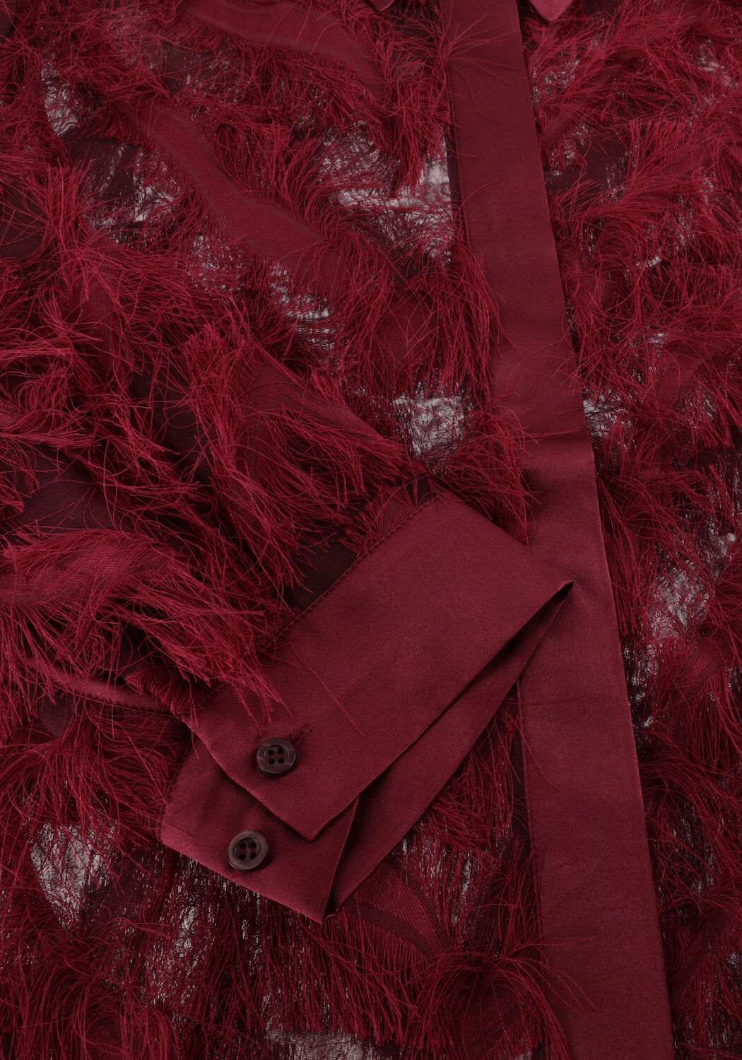 Bordeaux SELECTED WOMEN Blouses SLFMYLINE LS FLUFFY CROPPED SHIRT - large