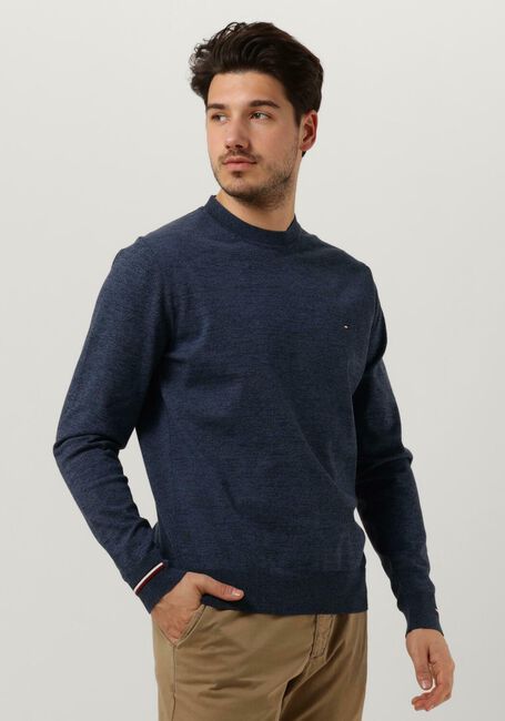 Lichtblauwe TOMMY HILFIGER Trui MOULINE GS STRIPED CREW NECK - large