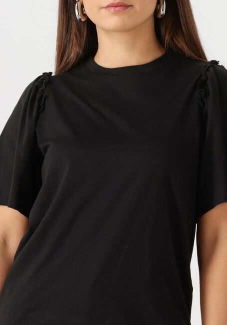 Zwarte SELECTED FEMME T-shirt SLFPENELOPE 2/4 RUFFLE TEE - large